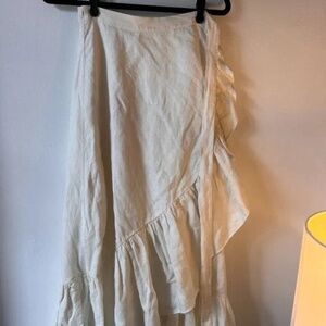 & Other Stories Cream Linen Wrap Skirt